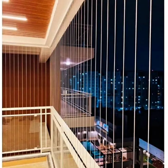 Modern invisible window grill design for residential apartments in Kondapur, Hyderabad.