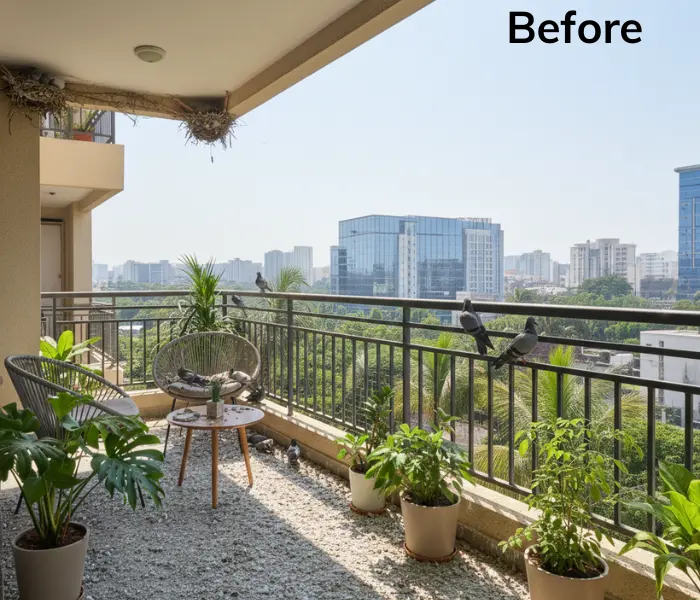 pigeon-droppings-mess-on-hyderabad-apartment-balcony-before-cleaning